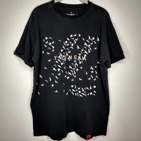 YoungLAThe Flock Short Sleeve Tee Shirt, Black, Size Small - Picture 1 of 7